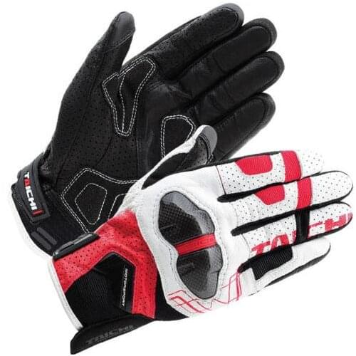 RST426 Leather Gloves Motocross Racing Guantes Motorcycle Motorbike Scooter Riding Breathable White Red Luvas Mens