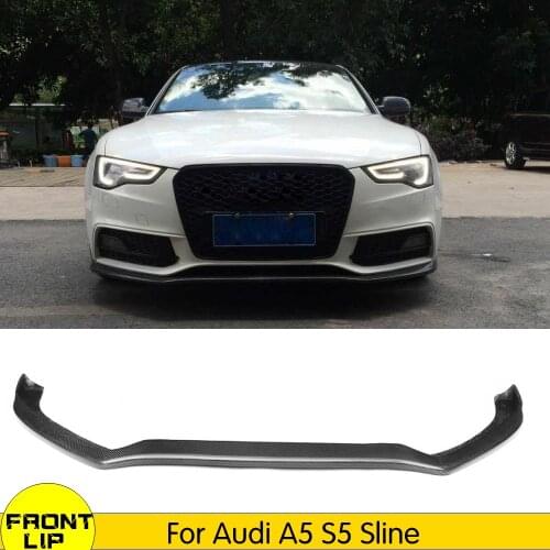 Carbon Fiber Front Bumper Lip Diffuser Apron for Audi A5 S5 S line 2 door/4 door 2012UP Car Mudguard Body Kit