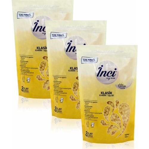 Pearl waxing yellow, 3 PCs 200 grams (total 600 grams), hard beads wax, hair removal, painlessly bezsiz waxing, for men