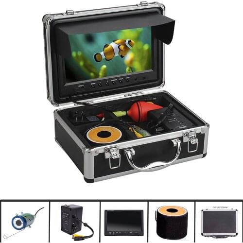 Professional 9 Inch 15m Underwater Fishing Camera Fish Finder 12 LED Lamps for Ice Sea Fishing