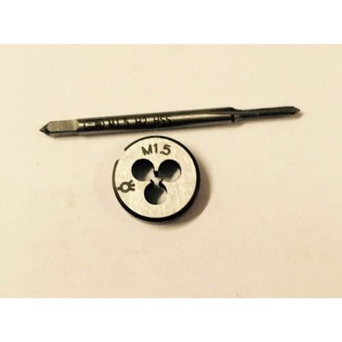 1pc HSS Machine M1.5 X 0.35mm Plug Tap and 1pc M1.5 X 0.35mm Die Threading Tool