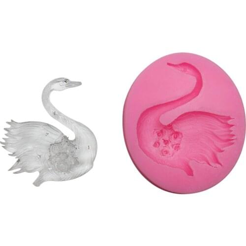 Rose Flower swan Silicone Mold Cupcake Topper Fondant Cake Decorating Tools Cupcake Baking Candy Chocolate Gumpaste Mould