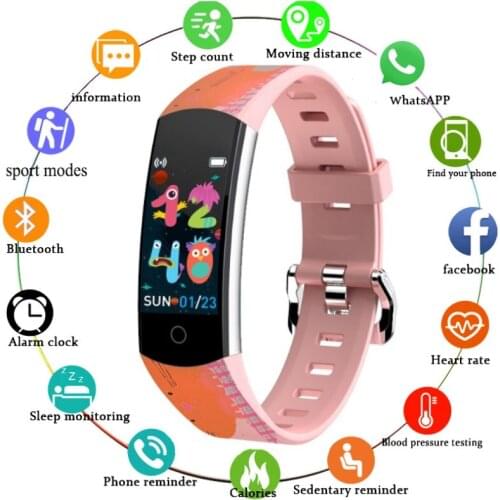 New Smart Watch Children Youth 0.96 Inch Fitness Tracker Full Touch Screen Ip67 Waterproof Heart Rate Monitor For IOS Android