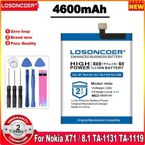 4600mAh HE377 HE376 HE362 HE363 HE378 Replacement Phone Battery For Nokia X71 TA-1131 TA-1119 For Nokia 8.1 TA-1119 TA-1128