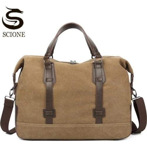 2020 Fashion Men Canvas Travel Handbag Male Vintage Bussiness Office Shoulder Bag Large Capacity Crossbody Bags Patchwork XA50M
