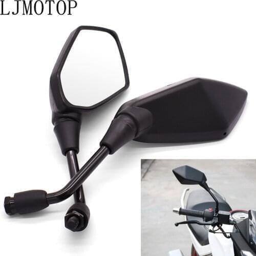 Universial 10mm Motorcycle Mirrors Racing Sport Bike Rear View Mirror For Yamaha YZ 80 85 125 250F 450F 250X 250FX 450FX WR450F
