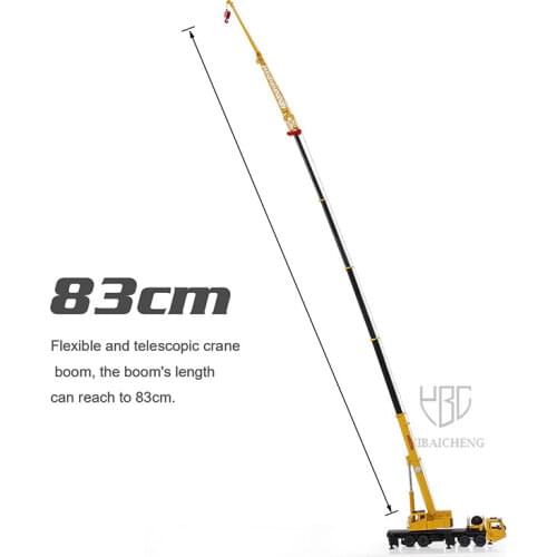 1/55 Alloy Diecast Engineering Vehicle Crane Lifter Car Model Kid Toys 90cm After Deployment 360° Rotate Work Gifts For Boys