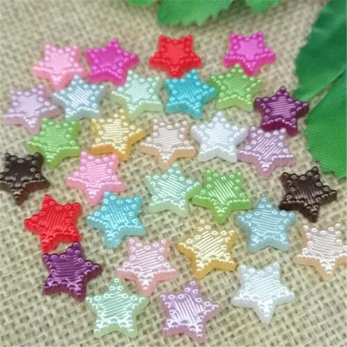 100pcs 10mm Scrapbook Resin star Flat Back Wedding Diy Button Crafts