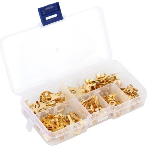 150PCS Ring Lugs Ring Eyes Copper Crimp Terminals Cable Lug Wire Connectors Non-insulated Diy Assortment Kit M3/M4/M5/M6/M8/M10