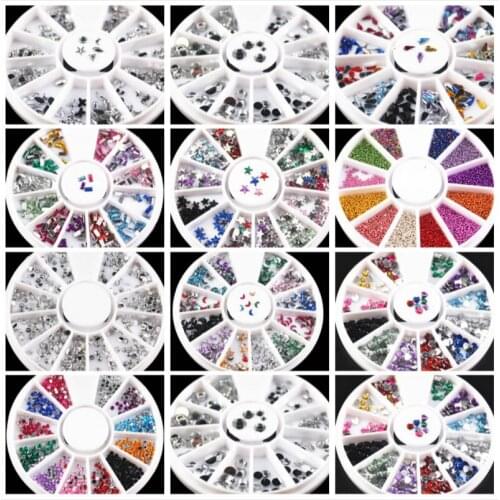 2018 NEW Rotation Grid Nail Rhinestones 2mm Acrylic Nail Art Rhinestones Decoration For UV Gel Phone Laptop DIY Nail Tools