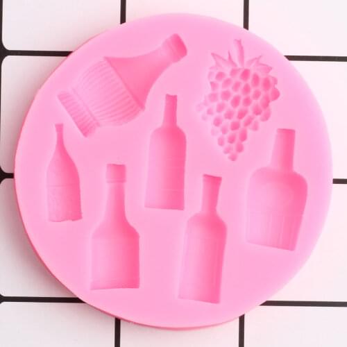 3D Grape Silicone Mold Flower Vase Bottle Chocolate Fondant Mold DIY Party Cake Decorating Tools Soap Polymer Clay Candy Mould