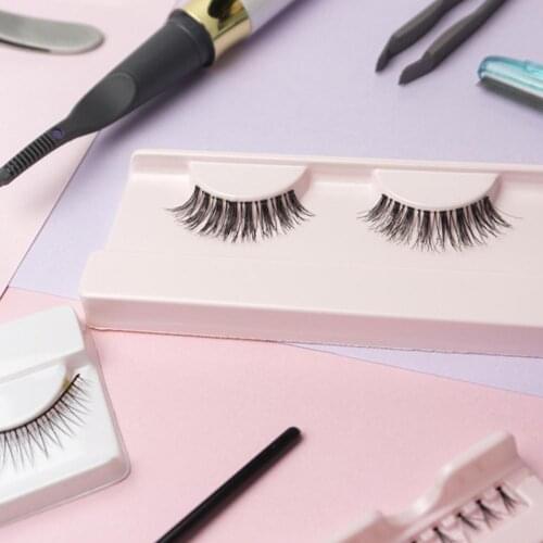 5 Pairs Fake Eyelash Natural Looking Transparent Stems Plastic Fiber Stylish False Eyelashes for Women косметика Accessories