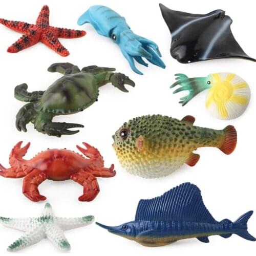 5pcs/set Hollow Stuffing Animal Model Action Figure Sea Animal Action Figures Collection PVC Children Cognitive Toys