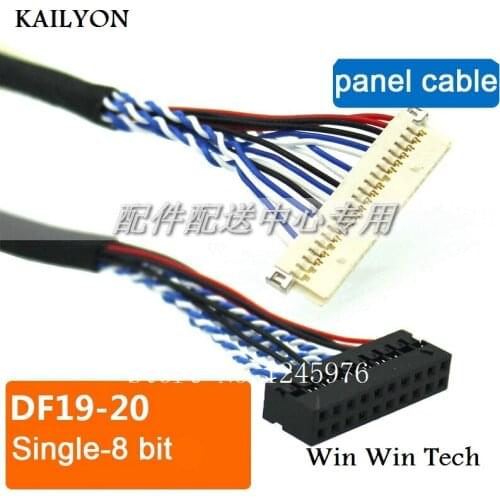 5pcs x DF19- 20pin Single 8 Bit LCD LVDS Cable for Monitor Panel Controller Borad Cable 250mm Free Shipping