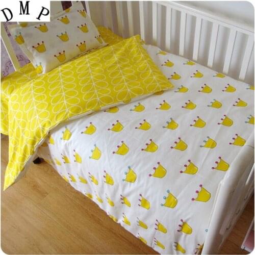 Promotion! 3PCS Cartoon baby crib bedding set for girls,high quality infant cot set ,Duvet Cover/Sheet/Pillow Cover