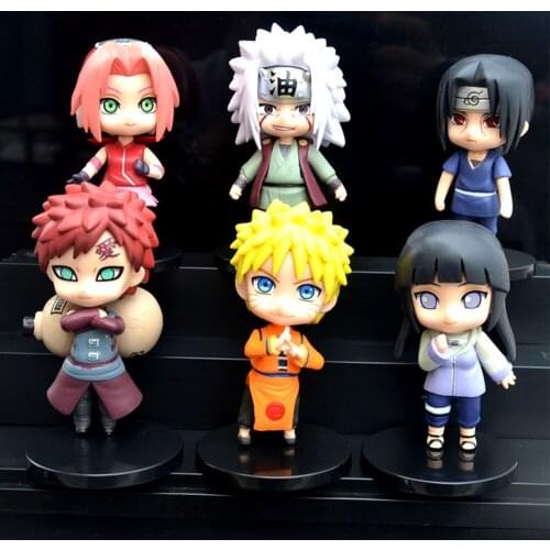 Anime Naruto Figures NARUTO Action Figure Demon Slayer Kakashi Q Version Statue Figuras Collection Cartoon Kawaii Kids Toys Gift