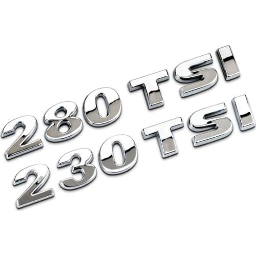 Car Sticker Emblem Badge 280 230 TSI Tail Metal Silver 11x1.5cm For VW Bora Sagitar Tuning Auto Car Styling Accessories