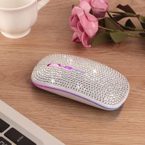 G32B Rhinestone Crystal Wireless Dual Mode 2in1 Blue-tooth 5.0 + 2.4Ghz 1600DPI Mouse