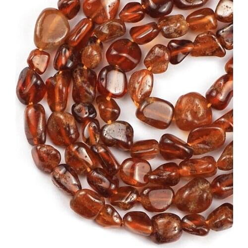 HGKLBB Natural Stone beads Irregular Orange garnet Gravel 4~8mm spacers Loose beads for Jewelry making bracelets necklace DIY