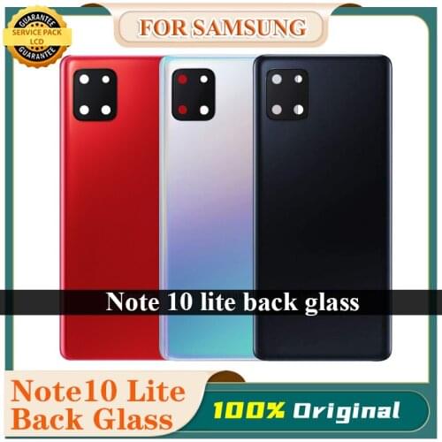 For Samsung Galaxy Note 10 Lite SM-N770F SM-N770F/DS SM-N770F/DSM Battery Back Cover Door Housing + ear Camera Glass Lens Frame