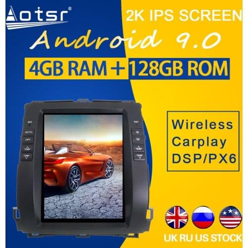 4+128GB For Toyota Land Cruiser Prado/Lexus GX470 2002-2009 Android 9.0 Tesla style screen Car GPS Navigation Multimedia Player