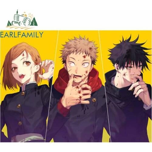 EARLFAMILY 13cm x 9.9cm for Jujutsu Kaisen Car Stickers Vinyl Material Decal Funny Decals Windshield Waterproof Decoration
