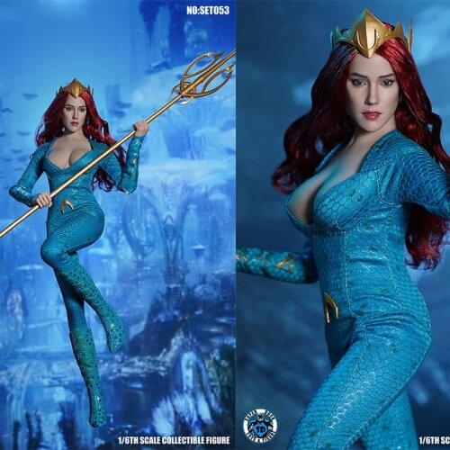 SUPER DUCK SET053 1/6 Mera Clothes & Custom Amber Hear Head Sculpt Fit 12" TBL Action Figure Body