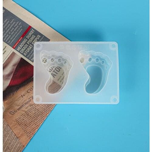 F3MD Shiny Baby Foot Keychain Crystal Epoxy Resin Mold Hanging Pendant Silicone Mould DIY Crafts Jewelry Casting Tools