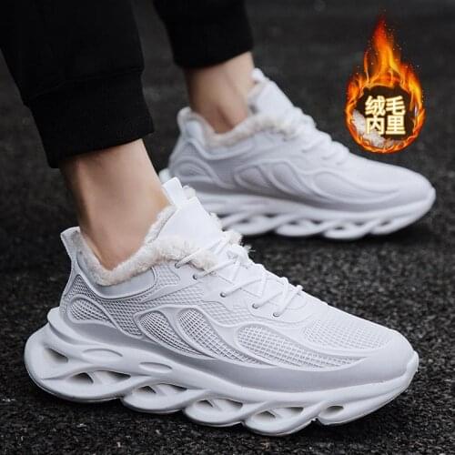 Big Size Warm Height Winter Man Shoes Sport Man Sneakers White Running Shoes Men Sports Shoes for Men Fur Boty Panske Flat A-955