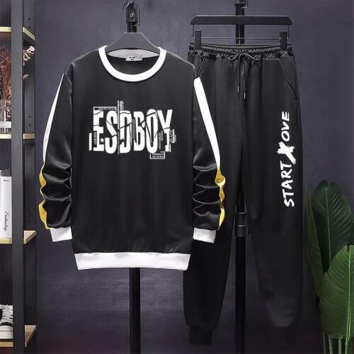 Hip Hop Mens Sets Short Sleeve T Shirts+Elastic Waist Trousers Fashion Men Clothing Sets Streetwear Two Piece Set Tracksuit Men