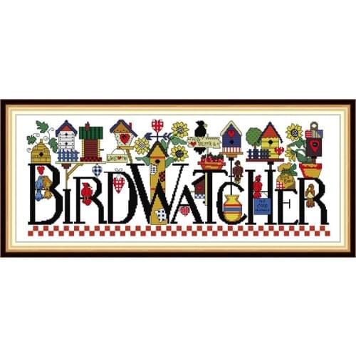Joy Sunday Cross Stitch Tool Kit for Bird Watchers 11CT/14CT Cross Stitch Tool Box Home Decoration Landscape Pattern Embroidery