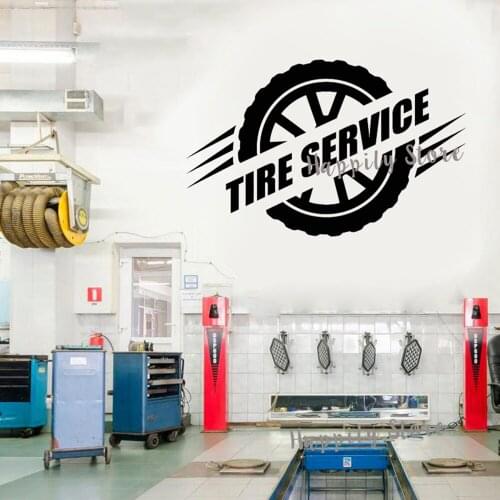 Garage Wall Decor Vinyl Wall Decal Tire Service Repair Car Garage Driver Stickers Mural Home Interior Decoration Wallpaper P267
