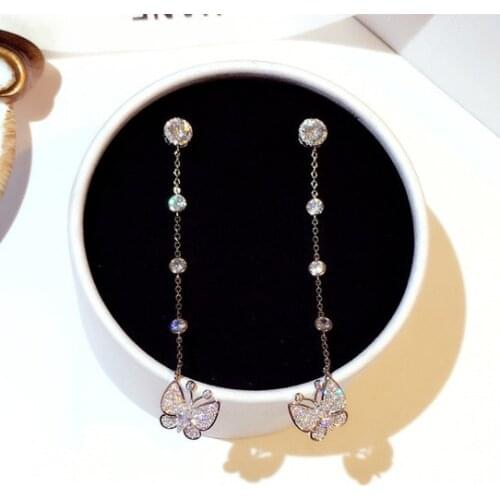 2020 New Korean Fashion Flowers Butterfly Lady Earrings Aaacz Brides Gift Jewelry Anti Allergy Wholesale