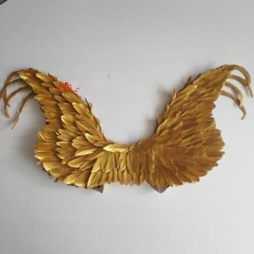 Customized new golden children adult catwalk show performance model competition large feather wings props party supply