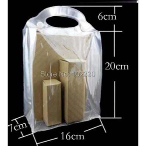 100pcs 26*16*7cm The white plastic/PVC bag packaging bag transparent color cosmetics commodity bags promotional gift bags