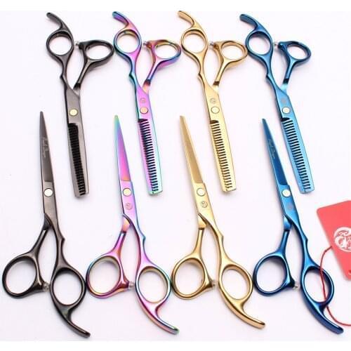 6 inch 17.5cm JP Stainless Purple Dragon Hairdressing Scissors Cutting Shears Thinning Scissors Professional Hair Scissors