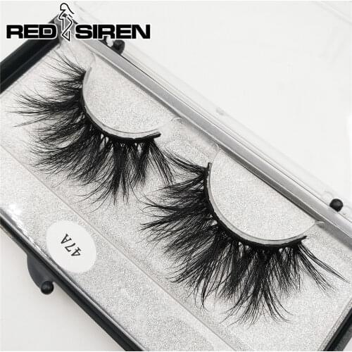 RED SIREN Mink Eyelashes Handmade 100% Mink Hair 3D Lashes Wholesale 25mm Lashes Dramatic Long Messy Fluffy Eye Lashes 47A