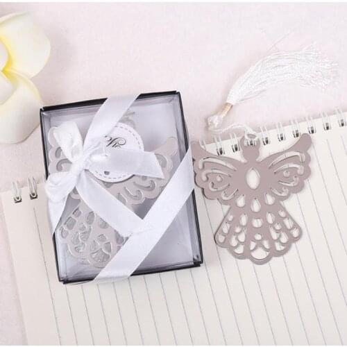 200PCS Angel Silver Metal Bookmark For Birthday Baby Shower Souvenirs Event Party Supplies Wedding Favors Gifts For Guest SN1170