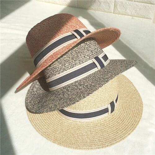 Summer Fedoras Panama Straw Hat for Man and Woman Fashion Flat Brim Vintage Spring Classical Unisex SunHat