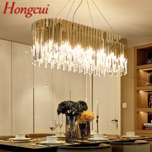 Hongcui Modern LED Crystal Chandelier Lighting Gold Luxury Decorative Fixtures For Living Room Dining Room Villa Duplex
