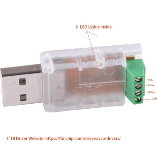 USB RS485 Adapter Converter Plug to 4 pole terminal block FTDI rs485 ethernet driver support for win7/8/10/mac/android/mac