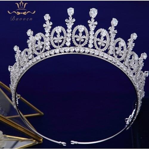 Gorgeous Brides Tiara Crowns CZ Zircon Headpieces Evening Hair Jewelry Wedding Hair Accessories