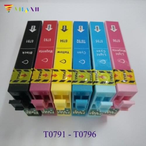 Vilaxh 5pcs T0791 Ink cartridge For Epson Stylus Photo PX660 P50 PX650 PX700W PX710W PX720WD PX730WD 1400 1410 PX810FW Printer