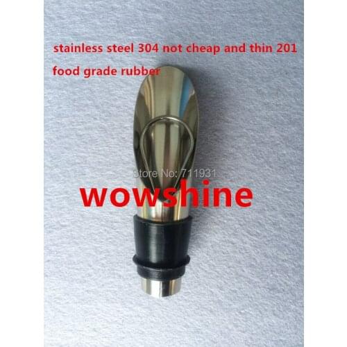 WOWSHINE Free shipping 10pcs/lot stainless steel 304 not 201 good quality wine pourer wine stopper food grade bottle pourer