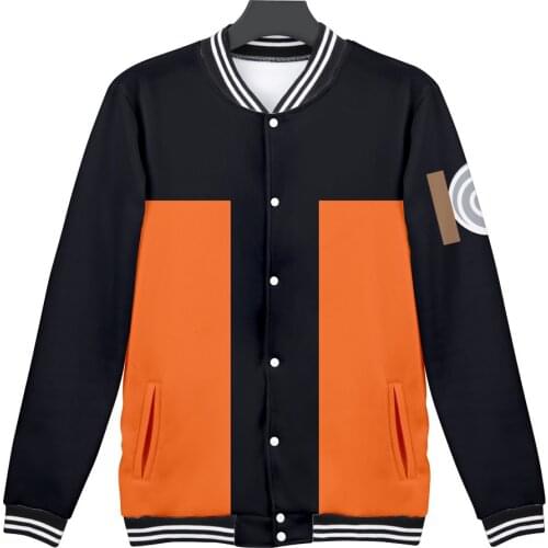 Japanese Anime Sasuke Baseball Jacket Men/Womens Cosplay Costume 3D Print Kakashi Baseball Uniform boy/girls streetwear Outwear