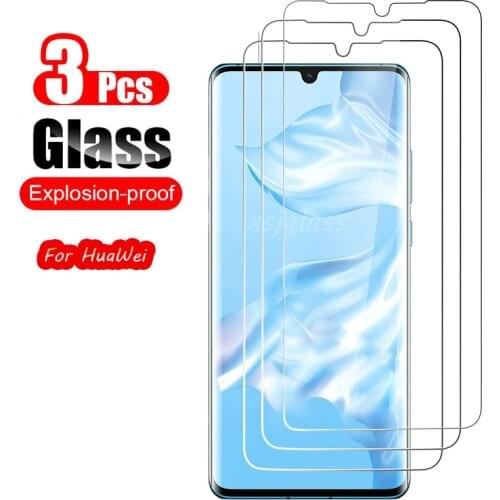 3Pcs Protective Glass For Huawei P10 P30 P40 Lite Screen Protector Tempered Glass For Huawei Honor 8 X Mate 20 P Smart 2019 2020