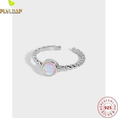 925 Sterling Silver Twist Moonstone Open Rings For Women Light Luxury 18k Gold Female Fine Jewelry