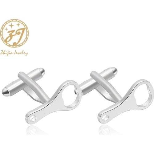 Zhijia 1 Pair New Simple Style Bottle Cufflinks Mens Shirt Cuff Button Christmas Gifts for Men Silver Plated Cuff link