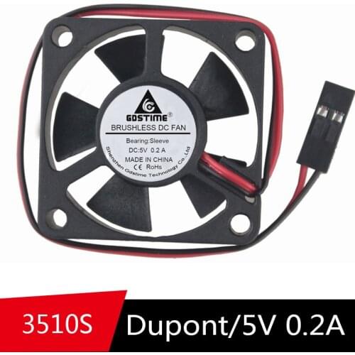 2pcs Gdstim Dupont sleeve 2Pin 5V 35*35*10mm Smart Computer PC VGA Video Heat Sink Cooler DC Cooling axial Fan 35mm x 10mm 3510