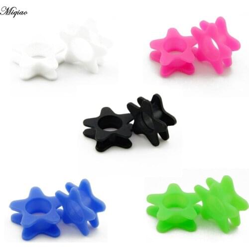 Miqiao 2pcs Silicone Star Double Flared Ear Tunnel Plugs Gauge Expander Stretchers Body Piercing Jewelry 4-20mm